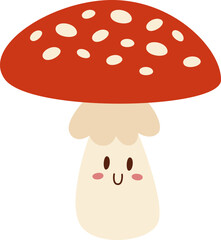 Mushroom Character Happy