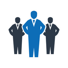 Our Team Flat Blue Icon Isolate On White Background Vector Illustration | Seo Icons