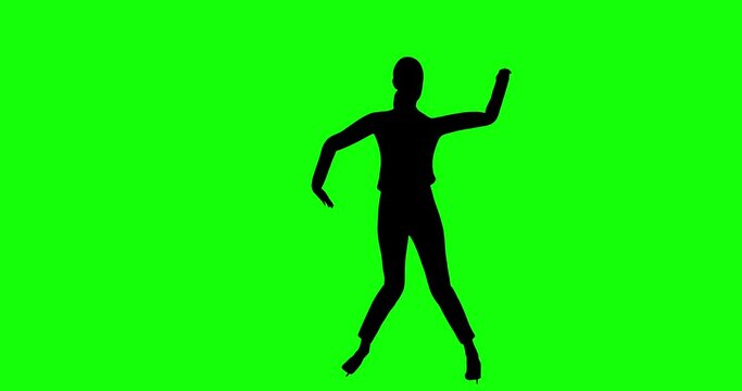 Party And Clubbing Concept Animation. Young Female Having Fun. Nightlife Related Green Screen Luma Channel Background Animation.