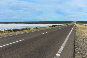 Route in the Pampas plain, Patagonia, Argentina