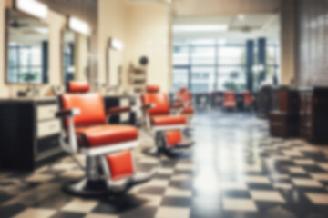 Blurred barbershop background. Background without people.