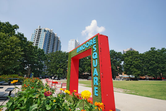 Raleigh, NC - USA - 6-29-2023: Moore Square city park in downtown Raleigh