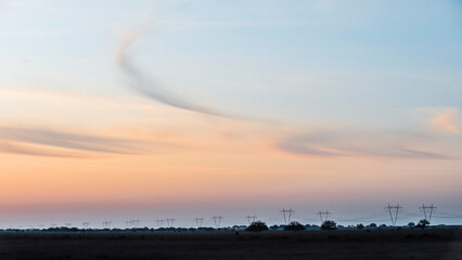 Fototapeta na wymiar Rural sunset landscape, Buenos Aires province , Argentina