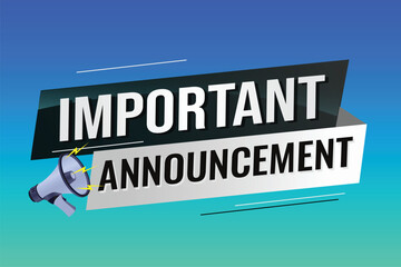 Fototapeta premium important announcement word concept vector illustration lines modern futuristic 3d style for landing page template ui web mobile app poster banner flyer background gift card coupon label wallpaper