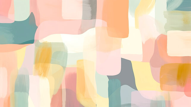 Fototapeta パステルカラーの抽象イラスト背景　Generative AI