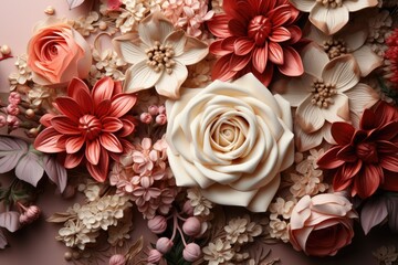 Floral background in pastel rose colors