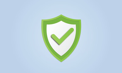 Shield protection icon with check for online payment concept. security safe icon. user account for security with payment protection.on blue background.Vector Design Illustration.