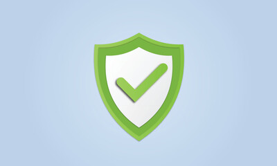 Shield protection icon with check for online payment concept. security safe icon. user account for security with payment protection.on blue background.Vector Design Illustration.
