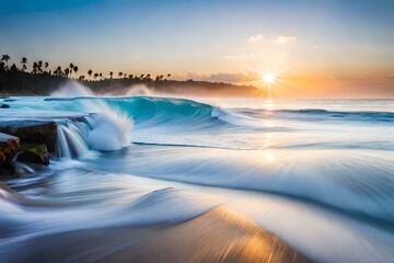 sunrise over the sea, AI generated.