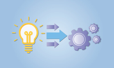 Implementation icon on blue background.Vector Design Illustration.