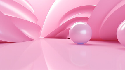 Pink geometric background in 3D rendering, suitable for business cards and website banners. and use it as a background image. generative AI