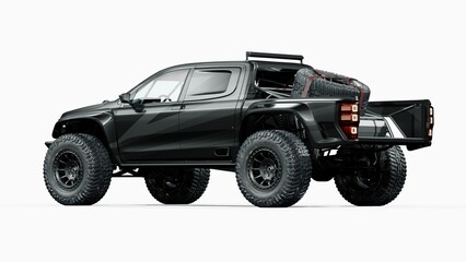 3D rendering of a brand-less generic pickup truck