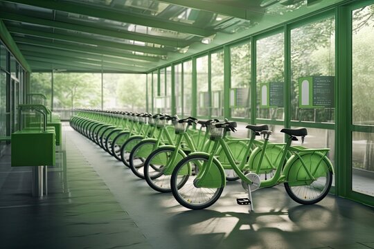 bicycle-sharing program with a network of conveniently located stations, promoting eco-friendly and healthy urban mobility - generative AI