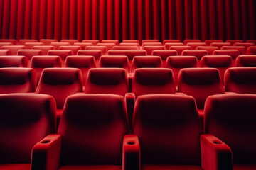 Cinema auditorium with chairs or seats. Generative AI