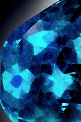 A Close Up Of A Blue Diamond On A Black Background