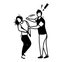 Man slapping Woman vector  icon design, Mood and feeling symbol, Emotional Characters sign, Social issues scene stock illustration, domestic violence concept