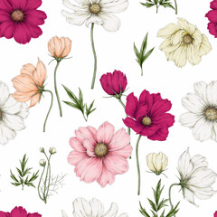 Pattern of cosmos flowers