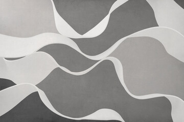 Wavy shapes isolated on gray, paper texture background