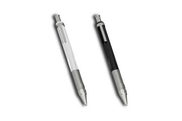 Black and white Ballpoint pen isolated on white background with clipping path.3d rendering.