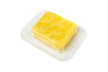 Bouillon chicken cubes isolated on white background. Flavor cubes