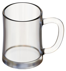 3d illustration of a transparent mug glass isolated.