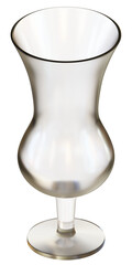3d illustration of a transparent empty thistle glass isolated.