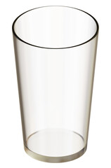 3d illustration of a transparent empty pint glass isolated.