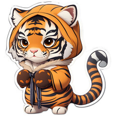 Fototapeta na wymiar kawaii tiger cosplay