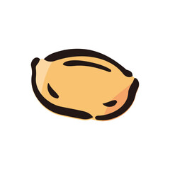 Inari sushi - Sushi Icon or Illustration. Color version of hand drawn lines.