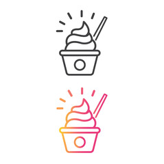 Ice cream outline icons set, simple flat design isolated on white background, vector, illustration.