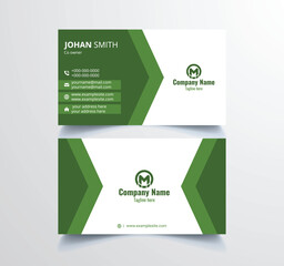 White and Green creative modern minimal name card and business card template