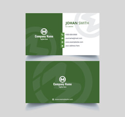 White and Green creative modern minimal name card and business card template