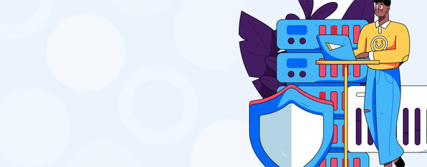 Business people working in flat vector concept operation hand drawn illustration
