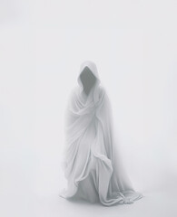 Naklejka premium White ghost, Generative AI Illustration