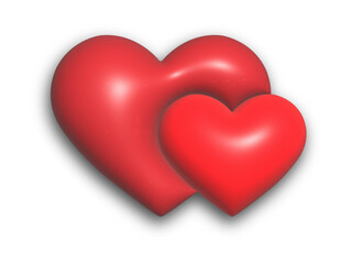 Big and small 3d heart. A symbol of love. Design for websites, applications and creative design