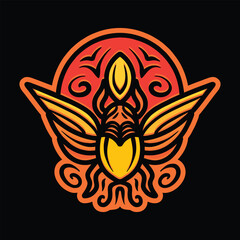 Premium Monoline insect Logo Design Emblem Vector illustration animal badge symbol icon