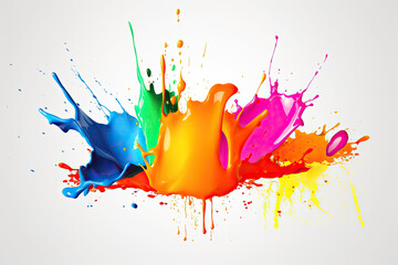 Detailed colorful paint splashes