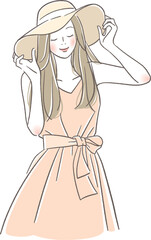 帽子をかぶる笑顔の女性