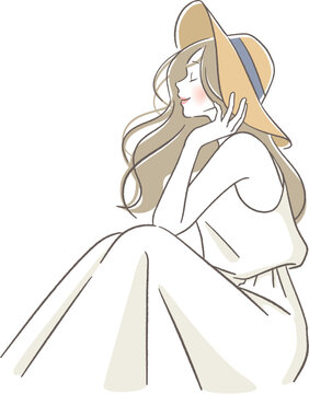 帽子をかぶる笑顔の女性