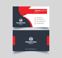Black and Red Modern Creative and Clean Business Card Vector Template