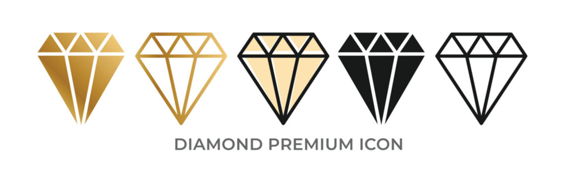 Diamond icon vector design Premium diamond , golden Diamond icon, Black Diamond icon Flat Icon vector