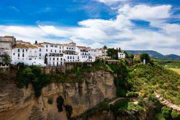 Landscape scenery of the town Ronda in Spain