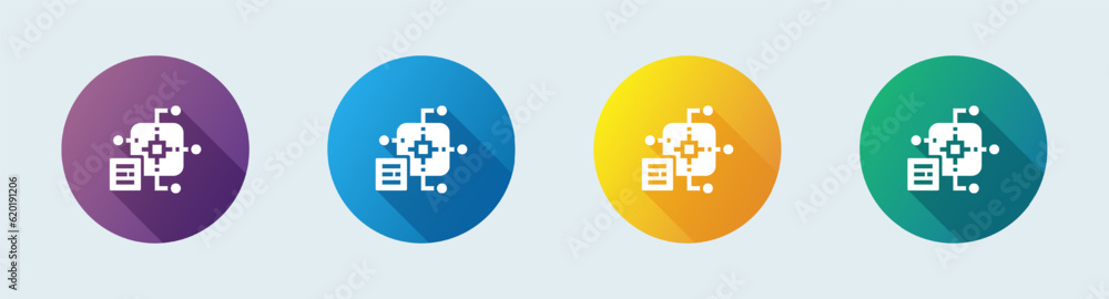 Aufkleber machine learning solid icon in flat design style. artificial intelligence signs vector illustration.