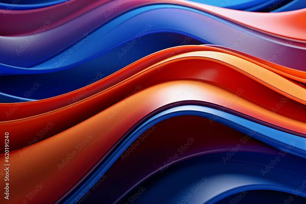 Poster abstract colorful wave background, twisted colored wave flows in motion. bright colorful background.