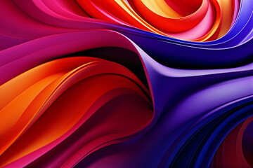 Abstract colorful wave background, twisted colored wave flows in motion. Bright colorful background. Generative AI