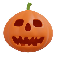 Halloween pumpkin ghost isolated. 3D rendering
