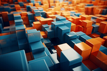 Obraz premium Abstract geometric vibrant colors background.Generative AI