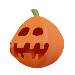 Halloween pumpkin ghost isolated. 3D rendering