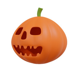 Halloween pumpkin ghost isolated. 3D rendering