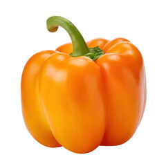 orange bell pepper isolated on transparent background cutout